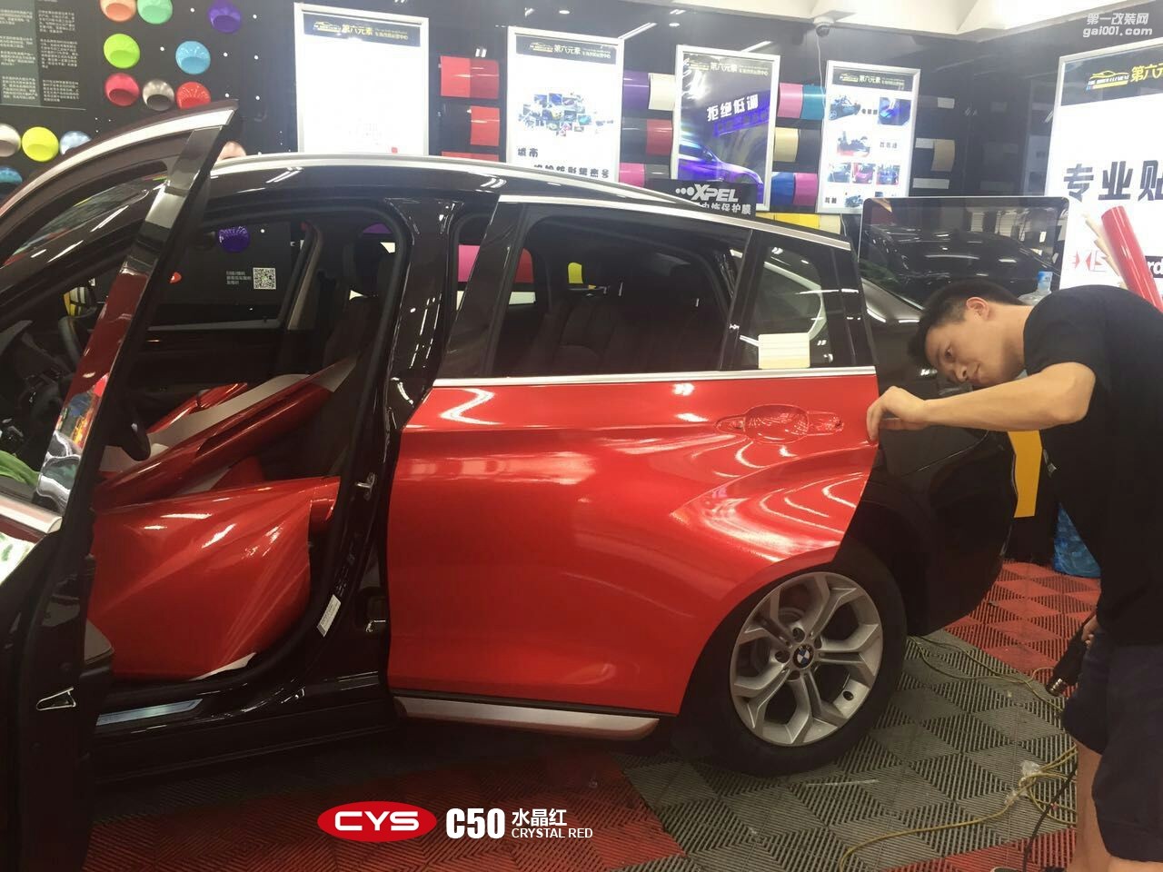 北京寶馬X4 CYS水晶紅 C50 汽車改色貼膜