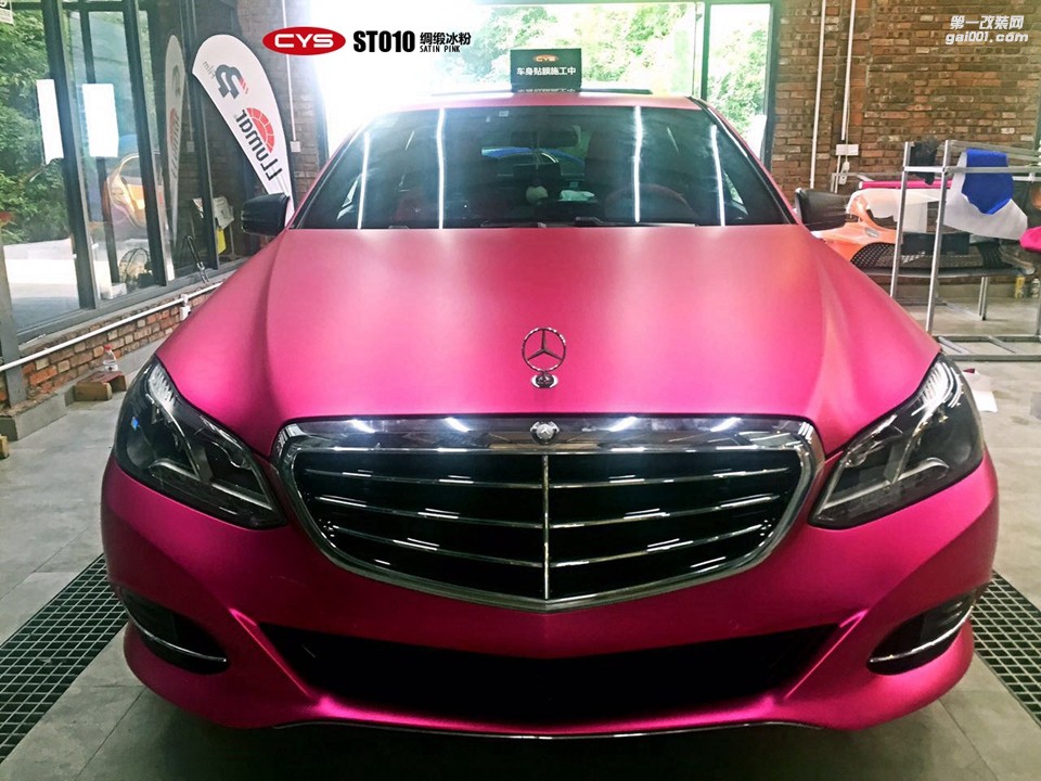 北京奔馳E300 CYS綢緞冰粉 ST010 汽車改色貼膜