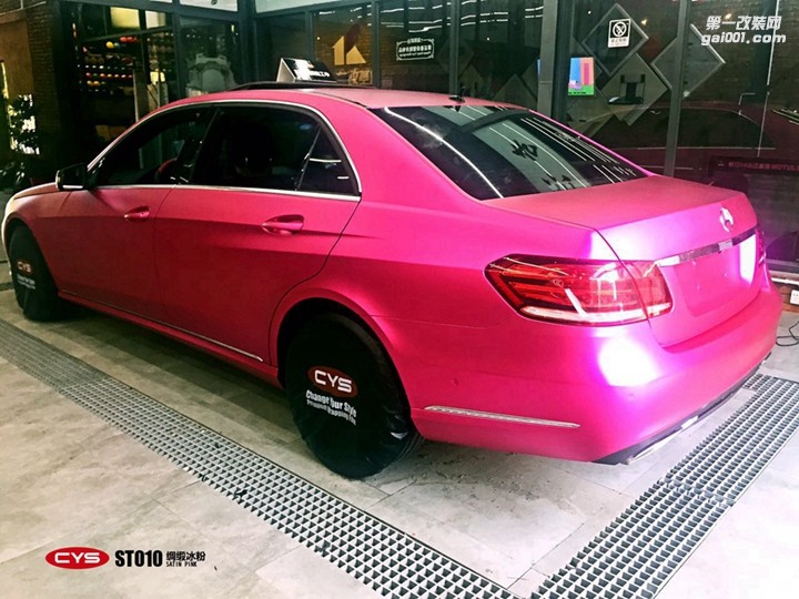 北京奔馳E300 CYS綢緞冰粉 ST010 汽車改色貼膜