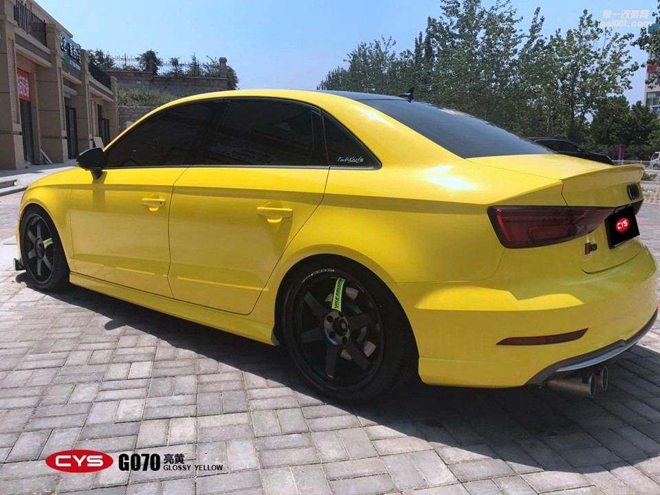 北京奧迪S3 CYS亮黃 G070 汽車改色貼膜