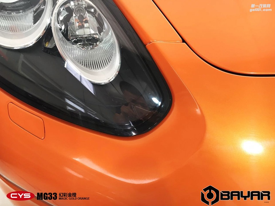 保時捷帕拉梅拉 CYS幻彩金橙 MG33 汽車改色貼膜 18611722254 (7)