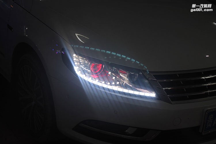 大眾朗逸改裝大燈改裝透鏡氙氣燈日行燈惡魔眼