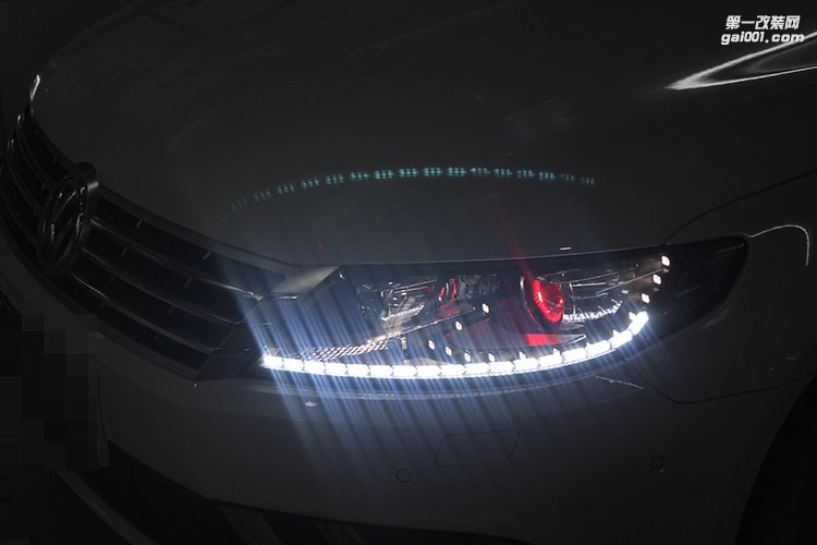 大眾朗逸改裝大燈改裝透鏡氙氣燈日行燈惡魔眼