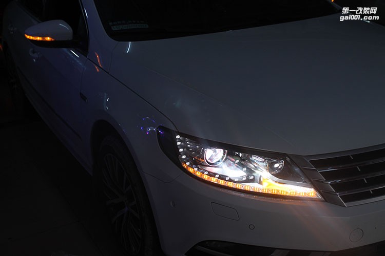 大眾朗逸改裝大燈改裝透鏡氙氣燈日行燈惡魔眼