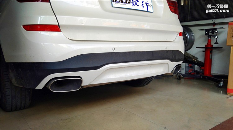 成都銳行寶馬X3改裝雙邊方口排氣，卡宴尾喉