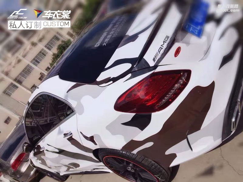 四川成都車衣裳寶馬3系私人定制彩繪膜汽車車身貼膜