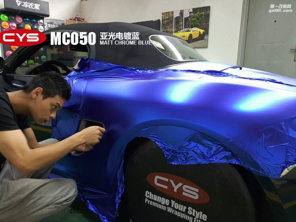 保時(shí)捷Boxster CYS亞光電鍍藍(lán) MC050 汽車改色貼膜 18611722254 (12)