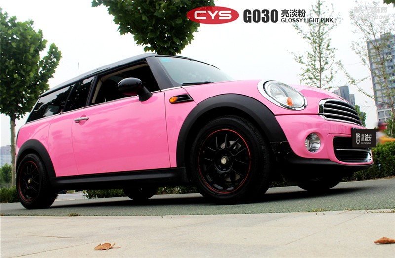 鄭州miniCYS亮淡粉全車貼膜圖片