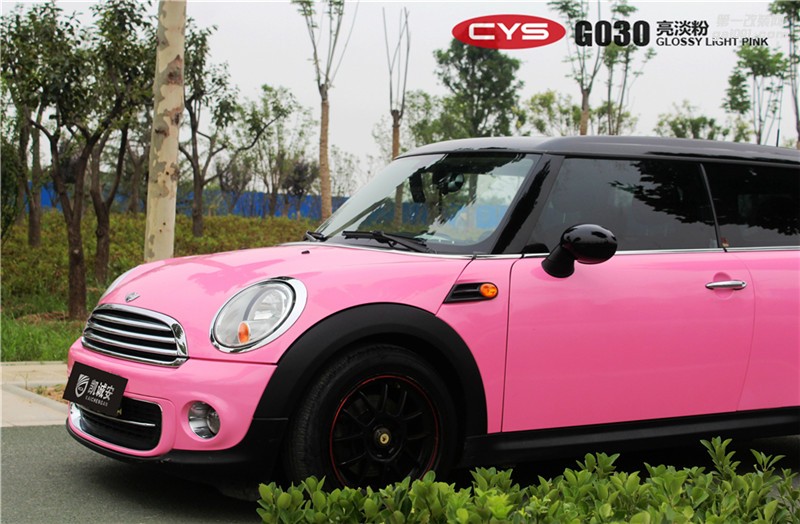 鄭州miniCYS亮淡粉全車貼膜圖片