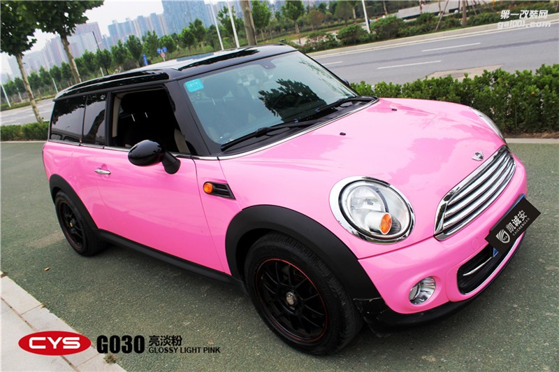 鄭州miniCYS亮淡粉全車貼膜圖片