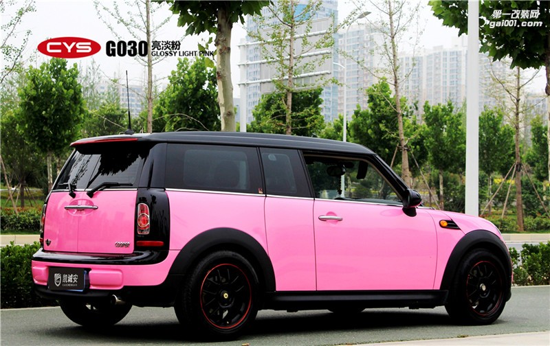 鄭州miniCYS亮淡粉全車貼膜圖片