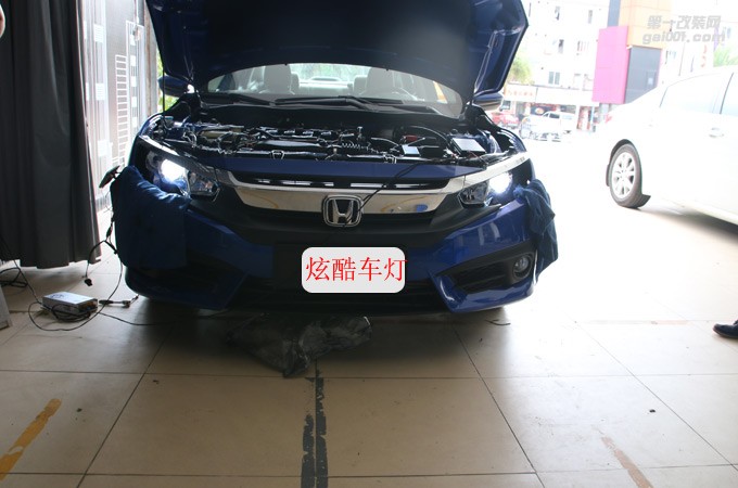深圳十代思域汽車(chē)改燈廣州炫酷車(chē)燈改裝升級(jí)燈光