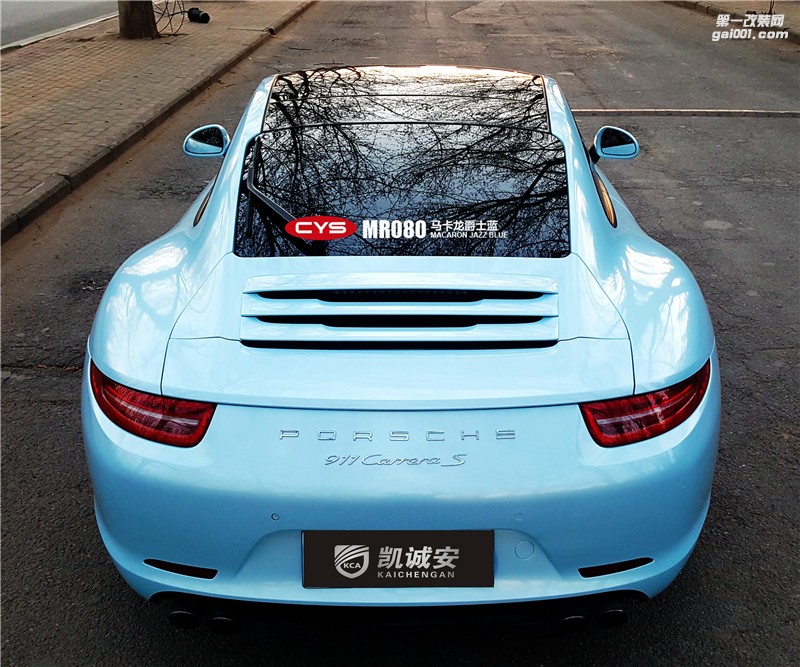 鄭州保時捷911馬卡龍爵士藍(lán)車身貼膜-夏日小清新