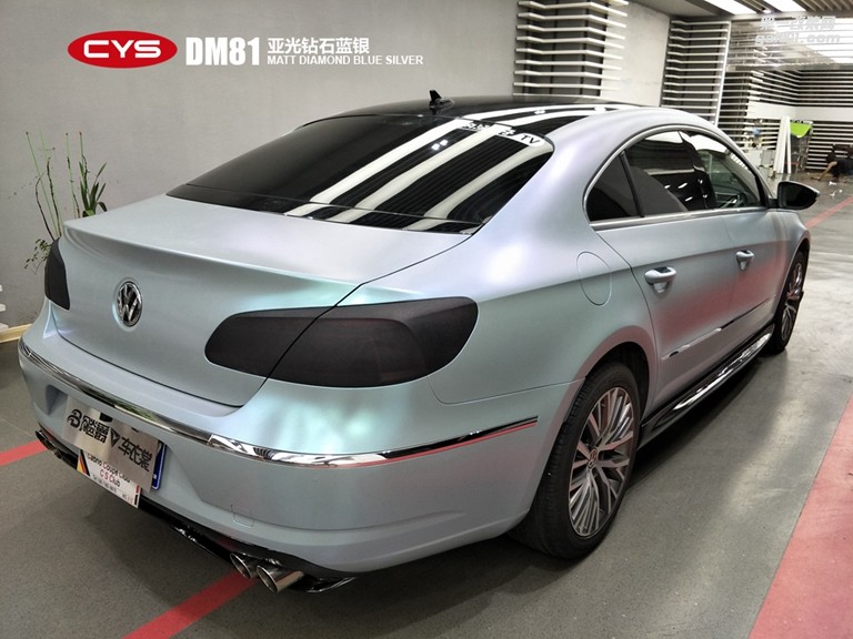 北京大眾CC CYS亞光鉆石藍(lán)銀 DM81 汽車改色貼膜