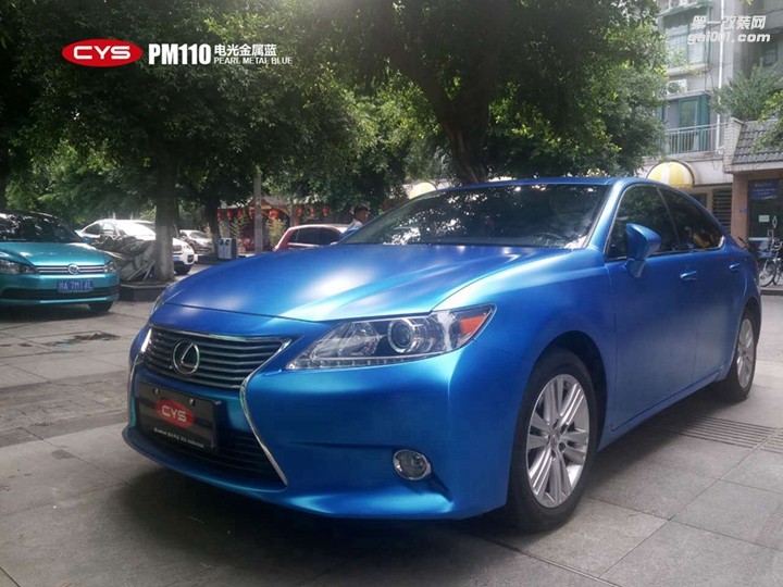 雷克薩斯ES250 CYS電光金屬藍(lán) PM110 汽車改色貼膜 18611722254 (8)