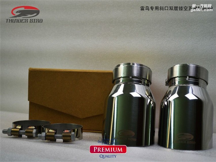 Thunder bird雷鳥排氣通用尾嘴 89MM 斜口專用鏤空五星不銹鋼尾喉
