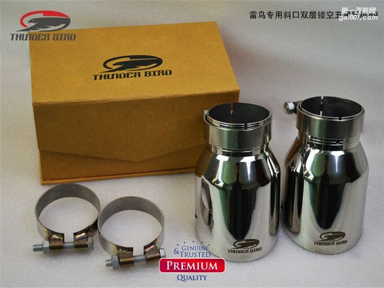 Thunder bird雷鳥排氣通用尾嘴 89MM 斜口專用鏤空五星不銹鋼尾喉