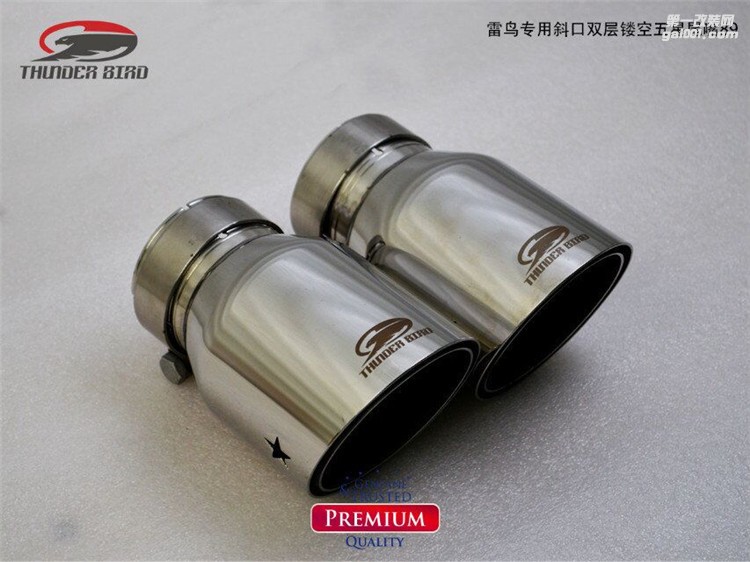 Thunder bird雷鳥排氣通用尾嘴 89MM 斜口專用鏤空五星不銹鋼尾喉