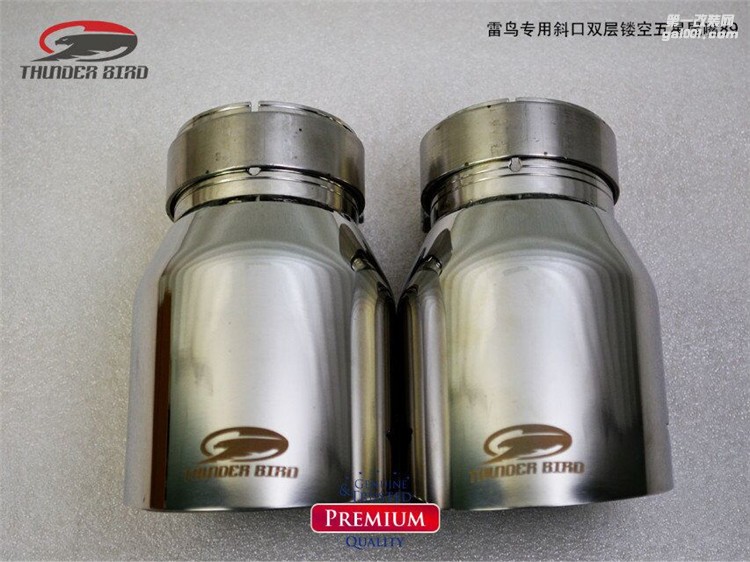 Thunder bird雷鳥排氣通用尾嘴 89MM 斜口專用鏤空五星不銹鋼尾喉