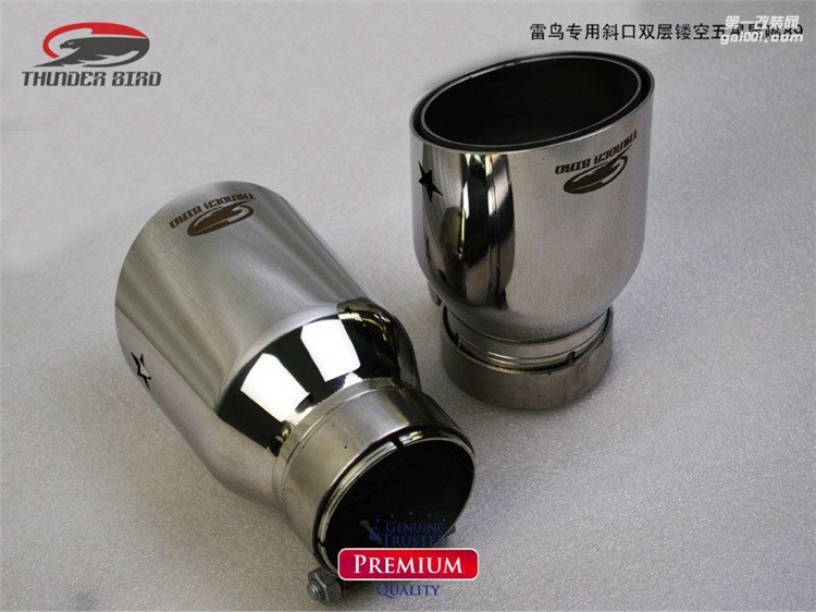 Thunder bird雷鳥排氣通用尾嘴 89MM 斜口專用鏤空五星不銹鋼尾喉