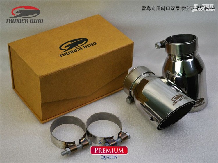 Thunder bird雷鳥排氣通用尾嘴 89MM 斜口專用鏤空五星不銹鋼尾喉