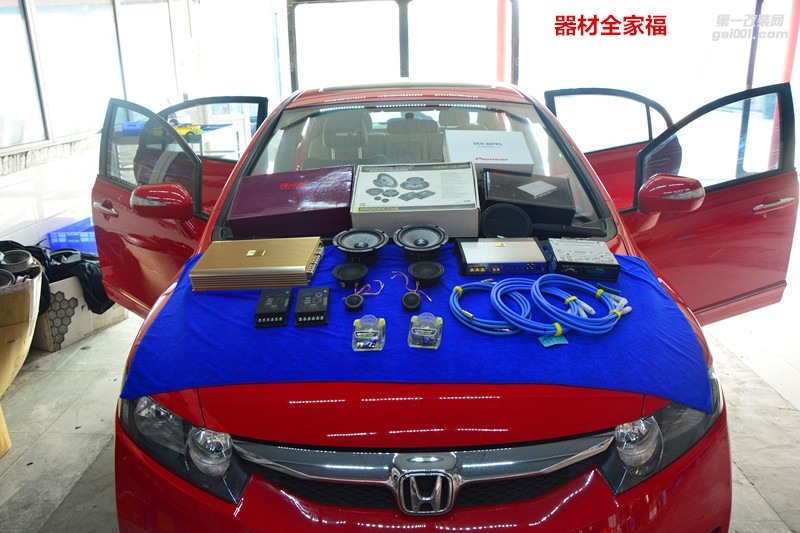 本田思域改裝德國零點三分頻汽車音響-唐山博納
