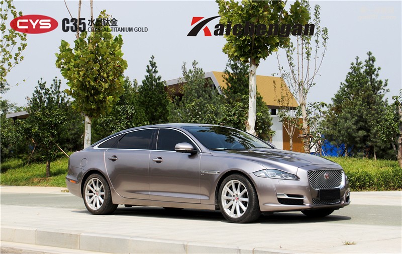 捷豹水晶鈦金CYS全車改色貼膜案例鄭州凱城安
