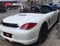 保時(shí)捷Boxster CYS白變藍(lán) W050 汽車(chē)改色貼膜 18611722254 (6)