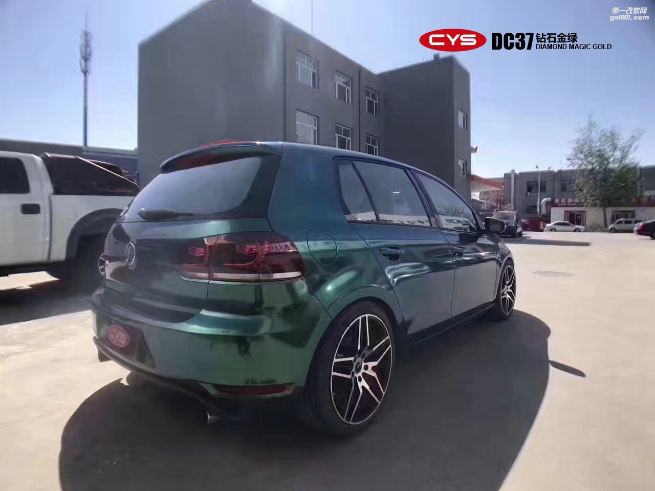 大眾高爾夫 CYS鉆石金綠 DC37 汽車改色貼膜 18611722254 (6)
