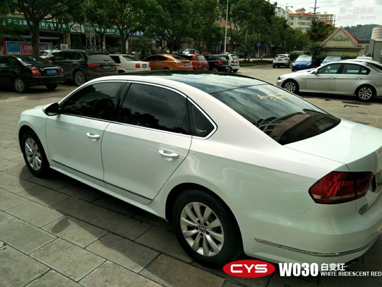 北京大眾帕薩特 白變紅 W03 汽車改色貼膜
