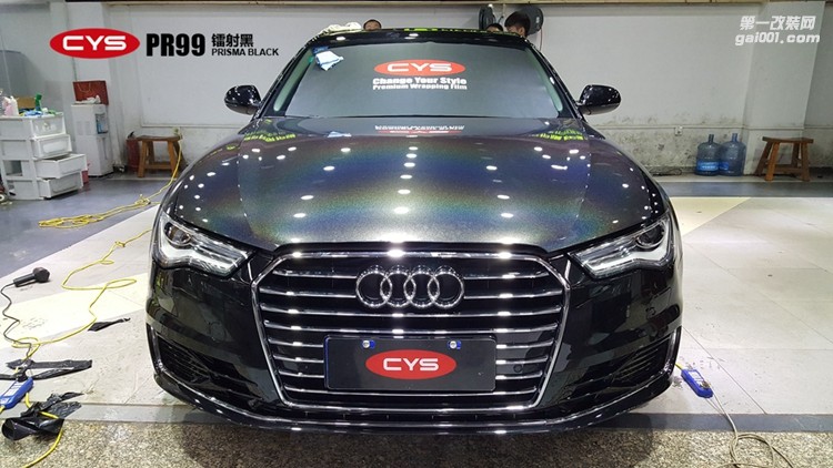 北京奧迪A6 CYS鐳射黑 PR99 汽車改色貼膜