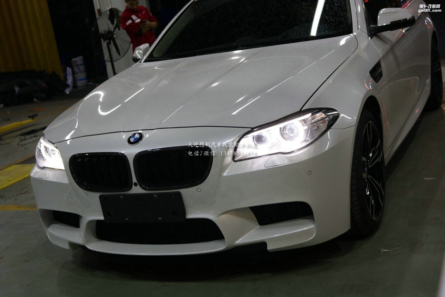 寶馬5系改裝M套裝Brembo鮑魚剎車鍛造輪轂完工