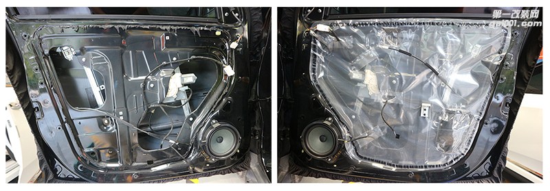 清遠(yuǎn)汽車音響改裝——北汽紳寶X55前門兩門隔音升級
