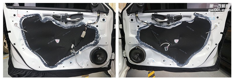 清遠汽車音響改裝——本田思域兩門美特靜灰鉆環(huán)保隔音