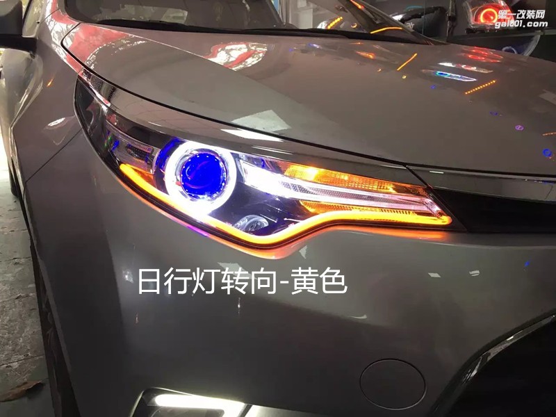 廣州汽車(chē)改燈 豐田雷凌大燈改氙氣燈雙光透鏡-案例分享
