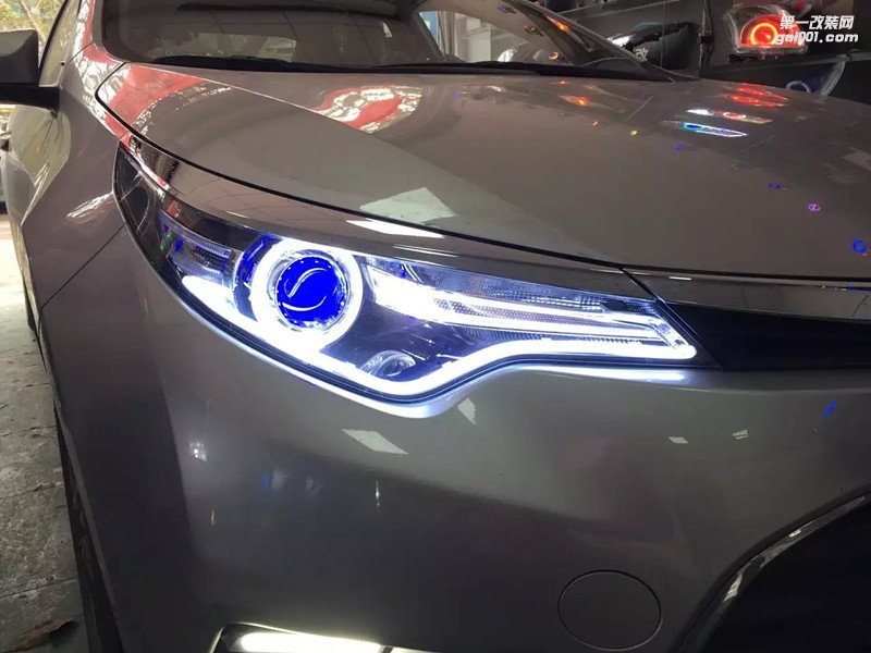 廣州汽車(chē)改燈 豐田雷凌大燈改氙氣燈雙光透鏡-案例分享