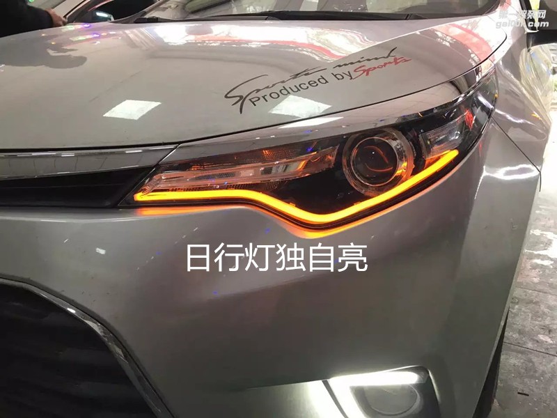 廣州汽車(chē)改燈 豐田雷凌大燈改氙氣燈雙光透鏡-案例分享