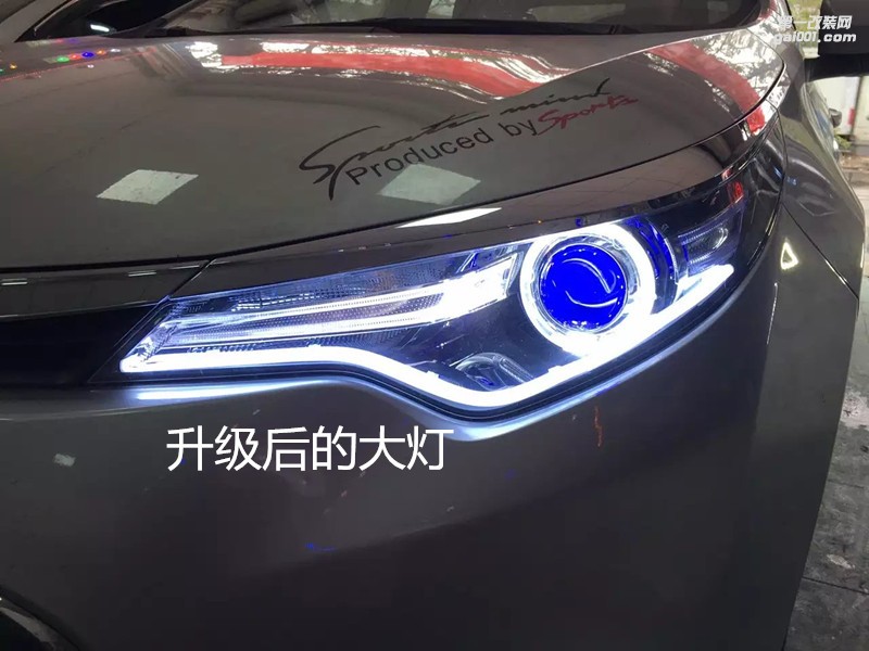 廣州汽車(chē)改燈 豐田雷凌大燈改氙氣燈雙光透鏡-案例分享