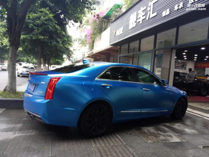 北京凯迪拉克ATS CYS电光金属蓝 PM110 汽车改色贴膜
