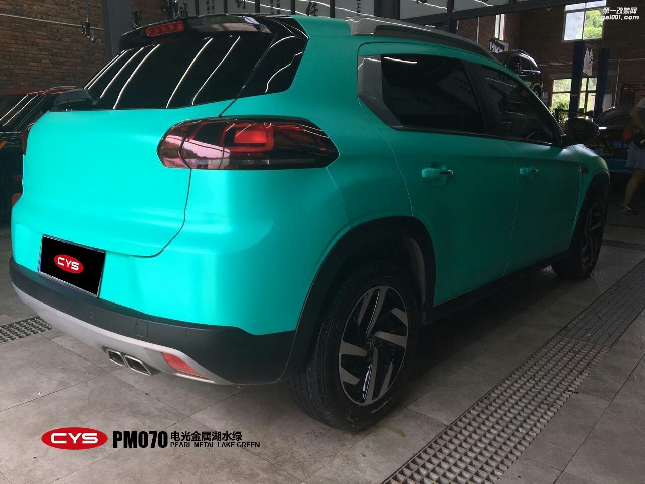四川成都車衣裳雪鐵龍C3-XR電光金屬湖水綠PM070車身改色貼膜