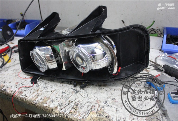 成都通用GMC改車(chē)燈升級(jí)海拉雙光透鏡4近光4遠(yuǎn)光LED日行燈