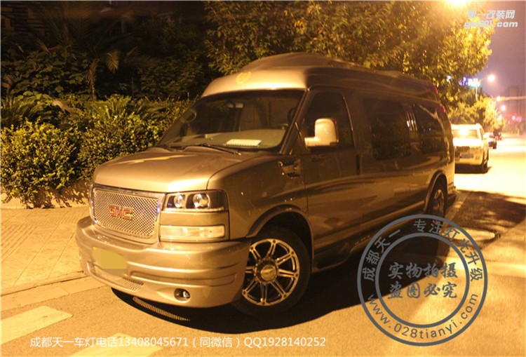 成都通用GMC改車(chē)燈升級(jí)海拉雙光透鏡4近光4遠(yuǎn)光LED日行燈