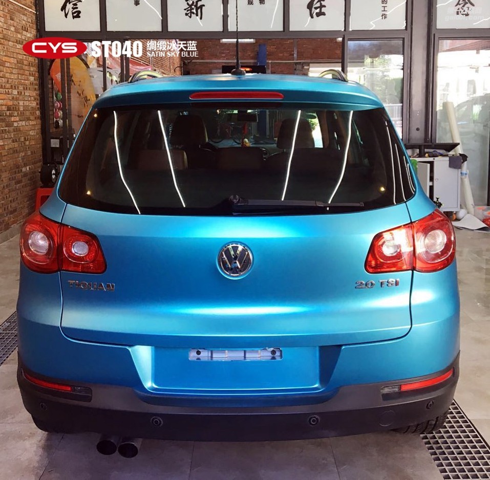 四川成都車衣裳大眾途觀L綢緞冰天藍(lán)ST040車身改色貼膜