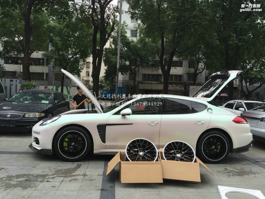 保時捷帕拉梅拉改裝20寸鍛造黑色輪轂