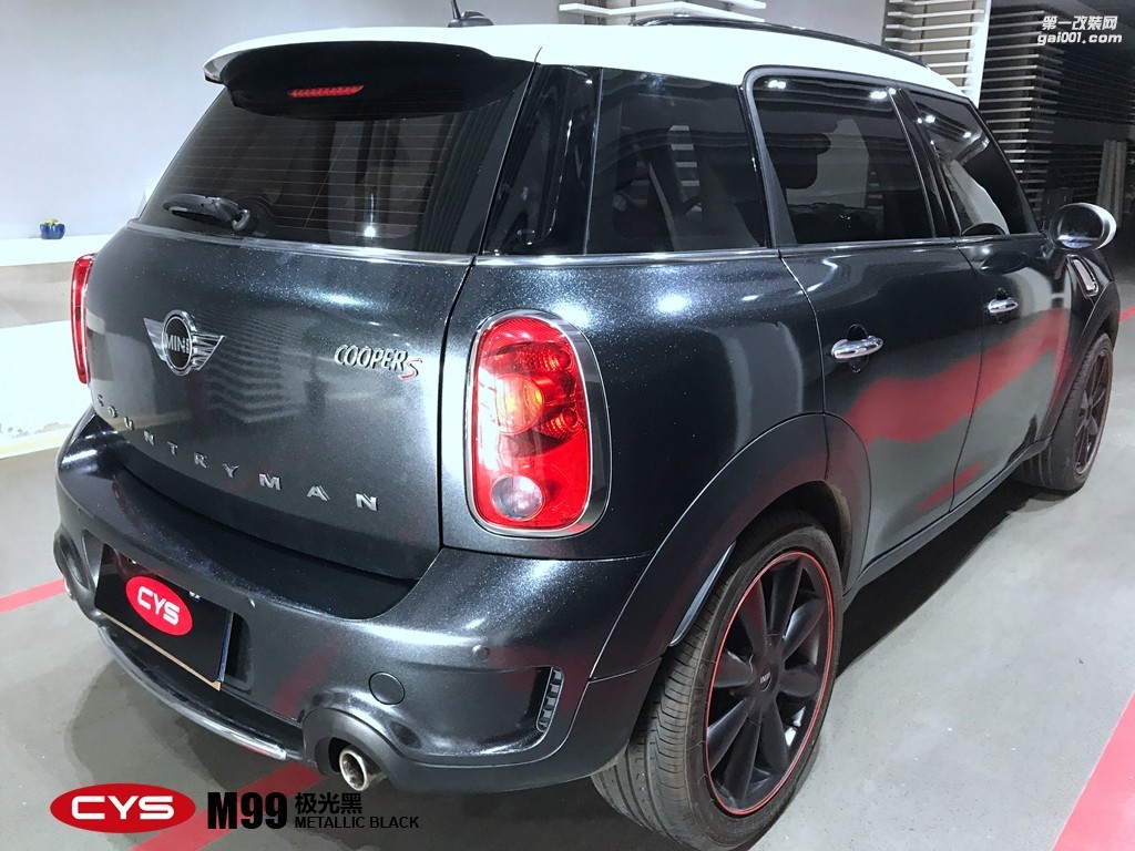 四川成都車衣裳MINI極光黑M99車身改色貼膜
