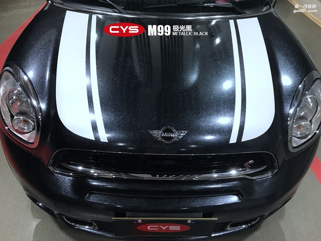 四川成都車衣裳MINI極光黑M99車身改色貼膜