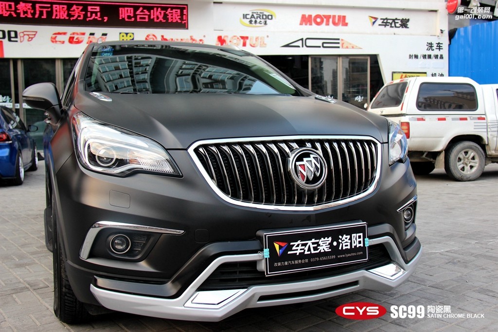 四川成都車衣裳別克昂科威陶瓷黑SC989車身改色貼膜
