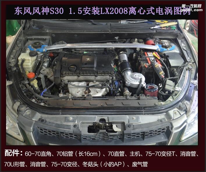 东风风神S30专用提升动力节油改装汽车进气配件键程离心式涡轮增压器LX2008