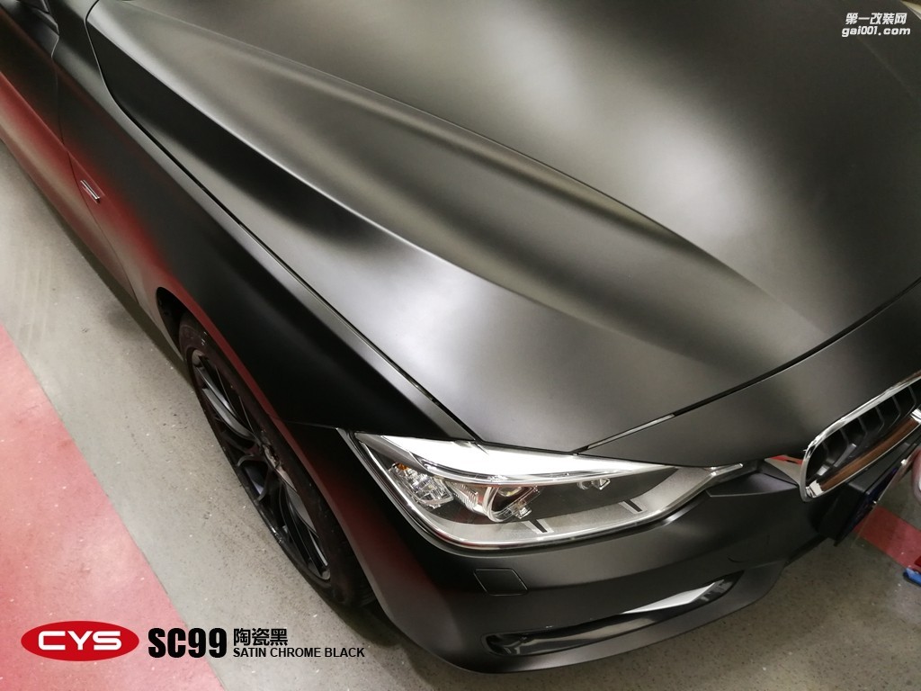 四川成都車衣裳寶馬320i陶瓷黑SC99車身改色貼膜