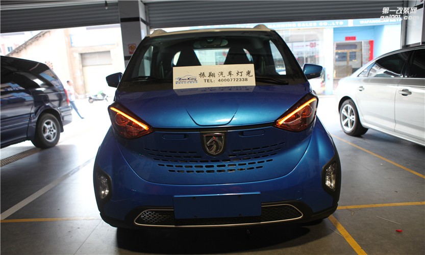 廣西車燈改裝，柳州寶駿E100升級淚眼，氙氣燈
